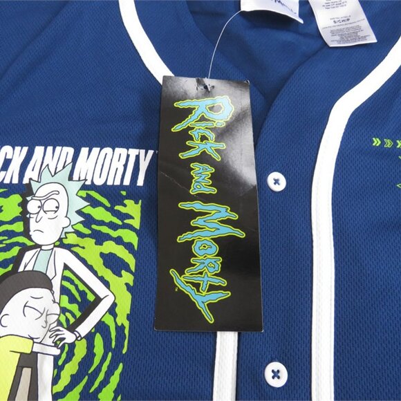 NWT Rick and Morty Graphic Button Up Jersey - Picture 4 of 10
